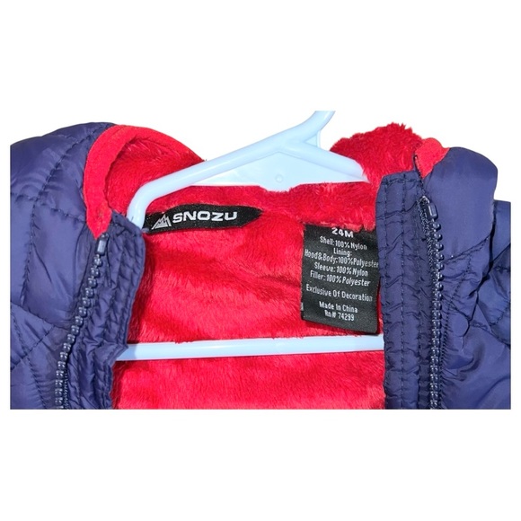 Snozu Snowsuit Boys Size 24 Months Blue Red - Picture 4 of 7